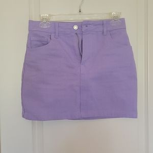 Lavender Forever 21 denim miniskirt